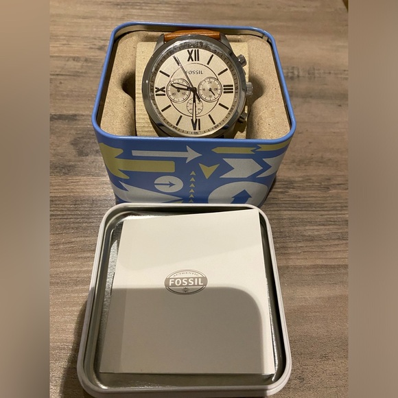 Fossil Flynn Chronography Cognac Leather Watch - Picture 4 of 5